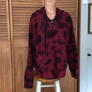 Hot Topic black & red tie dye hoodie XXL Goth rock punk